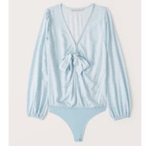 Abercrombie & Fitch Long-Sleeve Tie-Front Bodysuit, Size Medium